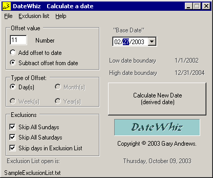 DateWhiz Screenshot